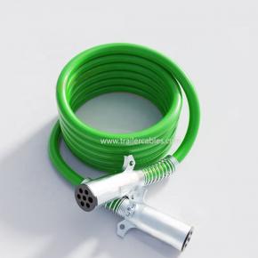 Huanchain 12ft 7 core cable for trailer truck trailer cable ABS 7-Pin Extension Wire Cable Green aluminum plug Trailer Cord