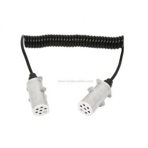 7 Pin TPU TVP 7Core Truck RV Electrical Trailer Cable Trailer Extension Coiled Cable with Trailer Adapter Plug Socket Connector