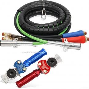 Heavy Duty 12 FT ABS 7 Way Electrical 3 in 1 Semi Truck Air Lines Hose with Glad Hand