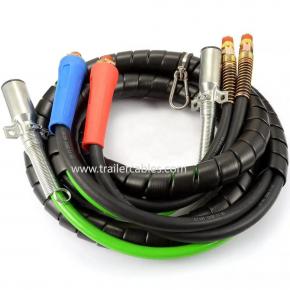 12ft 3-in-1 Air Power Line 7-Way Trailer ABS Electric Cable & Air Line Hoses Kits for Enhanced Brake System