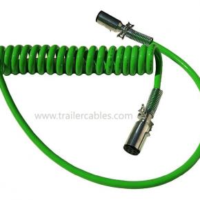 Heavy Duty 7 core electrical trailer cable green american 7 way coiled trailer cable for abs