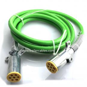 Heavy Duty 100% Copper Green TPU Wires USA 7 Way 15FT ABS Trailer cable