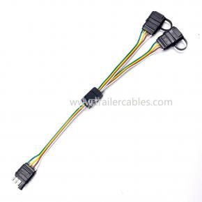 Custom Trailer Plugs American 4-Pin Plugs Split 2 4-Pin Sockets 4-Pin Split Wire Plug - 17.5 Inch