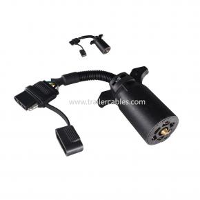 American Trailer Car Socket Adaptor Extension Cord 7-Pin to 4-Pin Conversion Connection with Waterproof Cover Power Cord