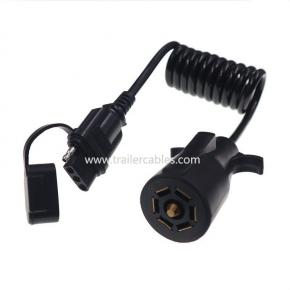 Customized American trailer 7 way round to 4 way pin spring wire converter car tail light signal adapter RV