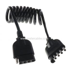 Custom Trailer Connector American 5-pole Spring Extension Cable Length 5ft RV Tail Light Signal Light Connection Cable