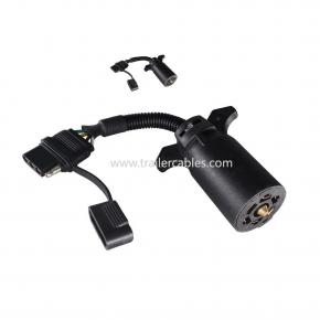 Customized American Trailer Car Socket Adaptor Extension Cord 7-Pin to 4-Pin Conversion Connection with Waterproof Cover Power Cord