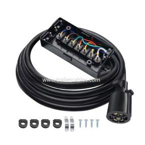 American 7 pole connector inline trailer power cord RV 7 pole trailer plug with weatherproof junction box-8ft