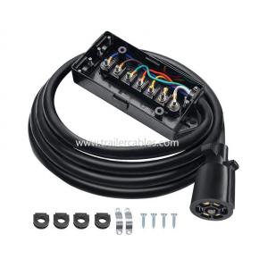 American 7-conductor trailer connector cable with junction box Trailer RV tail light signal power cable length 8ft 8ft