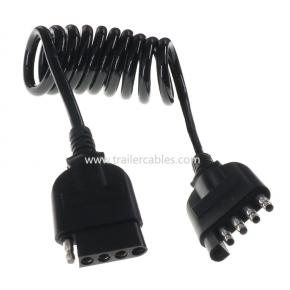 Trailer connector American style 5-pole spring loaded extension cable Length 5 ft RV tail light signal light connection cable