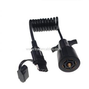 American trailer 7-way round to 4-way pin spring wire converter car tail light signal adapter RV power cable