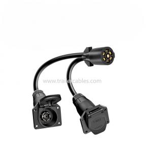 American Trailer 7-prong 1-in-2 Plug Connection Cable 7p American RV Trailer Connection Extension Power Cord