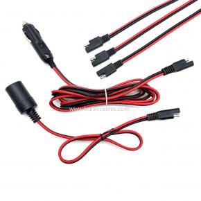 Customized Car Cigarette Lighter Cable Car Charger Power Cable Cigarette Lighter SAE Cable Cigarette Lighter Fish Clip Cable