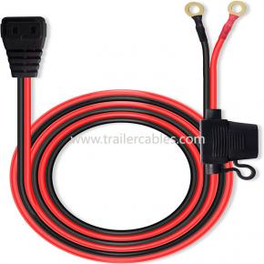 Car Refrigerator DC Power Cord to O-ring Terminal with Fuse Box Compressor Refrigerator Plug Wire 16AWG