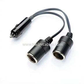 Car cigarette lighter one-point-two extension cable 12V24V universal car charger one to two 10A longer 30cm