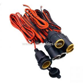 High Power Cigarette Lighter Cable Female Holder with Fish Clip Cable American Style Male and Female Extension Cord Car Tuning Female Holder Cable