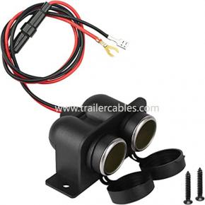 Dual Hole Car Cigarette Lighter Socket Motorcycle Cigarette Lighter Female Socket 12V/24V Car Charger Female Socket
