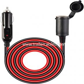 Car High Power Cigarette Lighter Female Socket Cable Car Power Cord Cigarette Lighter with Cigarette Lighter Tail Plug Female Socket