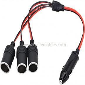 High-power car cigarette lighter one to three car power socket three points cigarette lighter female chassis wire 14AWG