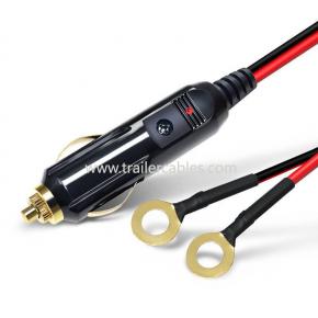 American style cigarette lighter cable Cigarette lighter extension cable with O-ring terminal Cigarette lighter male plug with O-ring terminal grounding plate