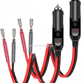 Car Cigarette Lighter Terminal Cable American Style Cigarette Lighter Plug Extension Cable 12-24V Cigarette Lighter Bullet Cable