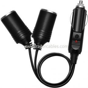 Cigarette lighter female socket 1 in 2 power cord 1 in 2 cigarette lighter female socket car cigarette lighter car charger power cord