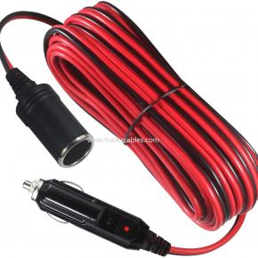 Car Cigarette Lighter Female Socket Extension Power Cord 12V-24V Cigarette Lighter Male and Female Pair Plug Connection Power Cord