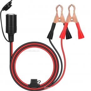 Car Charger Cigarette Lighter Female Extension Cord Fixed Cigarette Lighter Pure Copper Female Socket with Fish Clip Cable