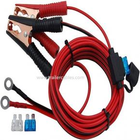 Red and Black Fish Clip Cable 16AWG Alligator Clip to O-Terminal Extension Cable Car Hitch Fish Clip Connection CableRed and Black Fish Clip Cable 16AWG Alligator Clip to O-Terminal Extension Cable Ca