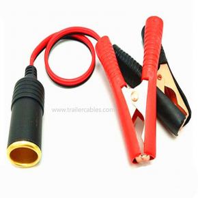 Car Cigarette Lighter Female Power Cord to Battery Clip Car Charger Female with Alligator Clip Connection Cable Fish Clip Cable