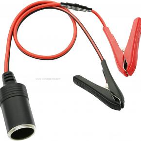 Cigarette lighter female socket to alligator clip extension cable Car female socket cable Car battery clip to cigarette lighter female socket cable