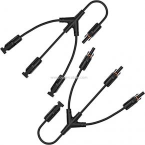 Solar MC4 photovoltaic connector Y-type three-way one-part-two adapter waterproof flame retardant with wire plug connector