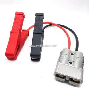 Anderson to Fish Clip Forklift Charging Cable Anderson with Red and Black Fish Clip Cable High Power Fish Clip Connection Cable