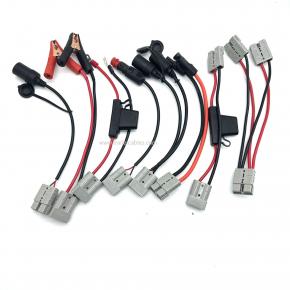 Electric forklift charging power cord 50A high current positive and negative poles connected to the ring terminal Anderson plug wire
