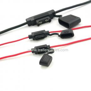 Fuse Holder Medium Waterproof Auto Fuse Holder High Power 10AWG with Wire Blade Fuse Holder