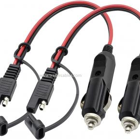 Car 12/24V Cigarette Lighter to SAE Cable Car Electrical Plug Power Cord with Indicator Fuse